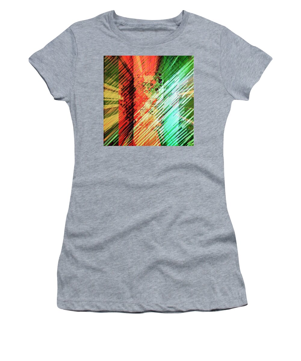 Art Women's T-Shirt featuring the digital art Color Stripes by Marko Sabotin