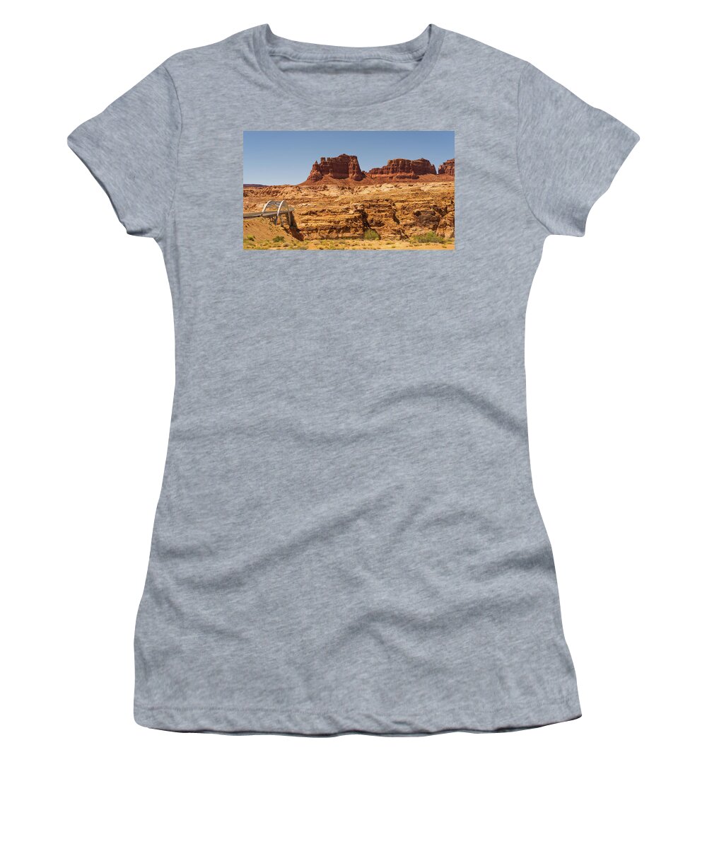 Utah Women's T-Shirt featuring the photograph Colorado River Bridge Glen Canyon National Recreation Area by Lawrence S Richardson Jr