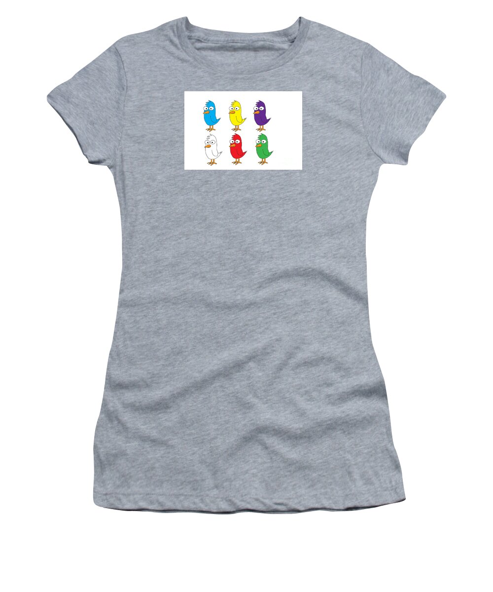 Chick Women's T-Shirt featuring the photograph Colored Chickens by Karen Foley