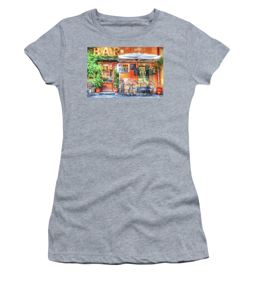 Cocktail Bar Women's T-Shirt featuring the digital art Colorful Bar and Cafe by Roy Pedersen