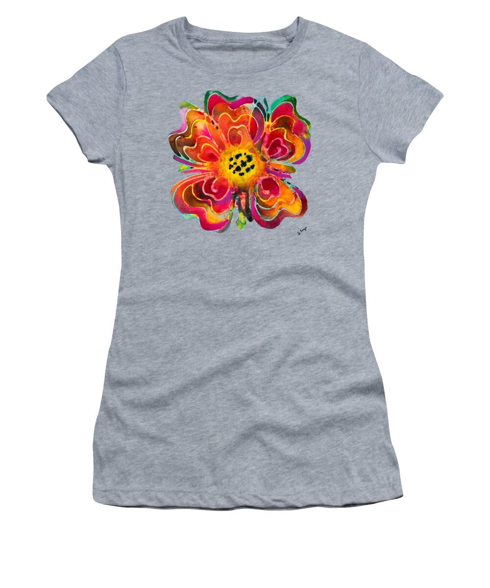 Flower Women's T-Shirt featuring the painting Colorful Flower Art - Summer Love by Sharon Cummings by Sharon Cummings