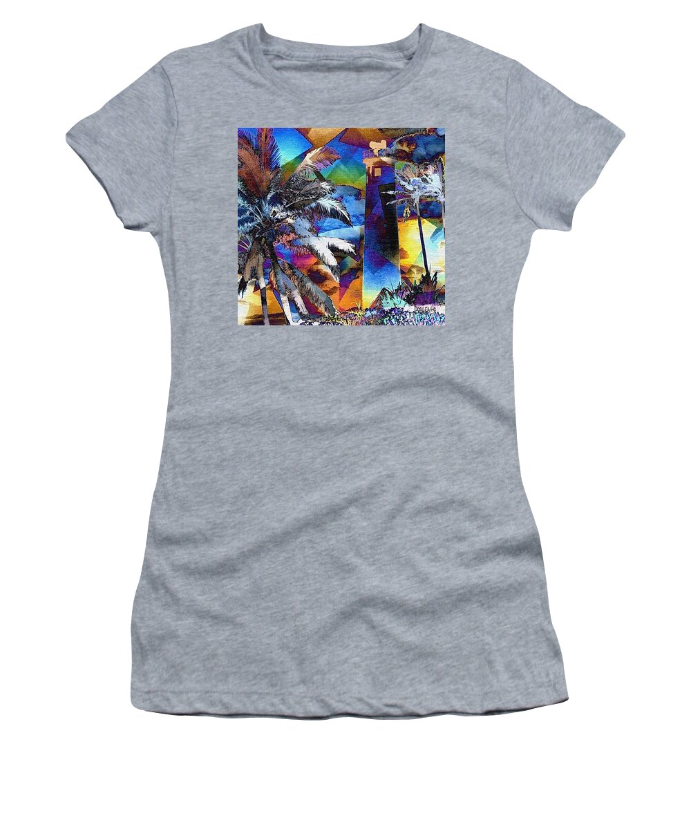 Hawaii Women's T-Shirt featuring the digital art Colorful Lighthouse by Dorlea Ho