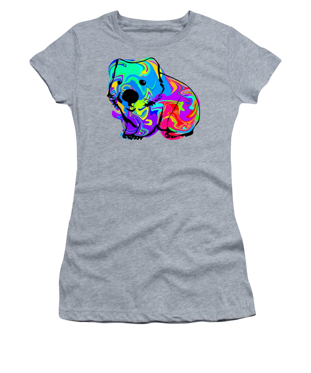 Wombat Women's T-Shirt featuring the digital art Colorful Wombat by Chris Butler