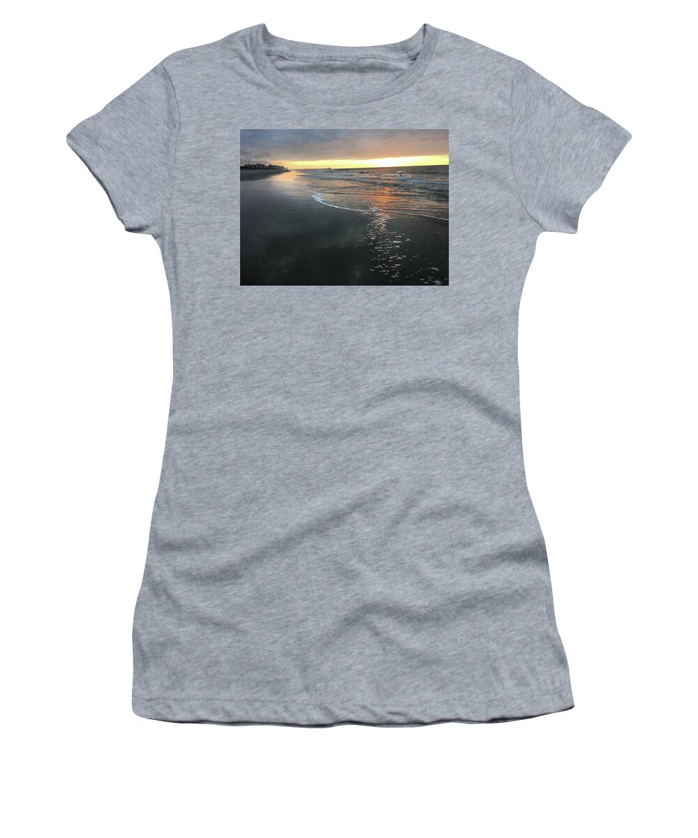 Kelly Hazel Women's T-Shirt featuring the photograph Colors of a Storm at Sunrise by Kelly Hazel