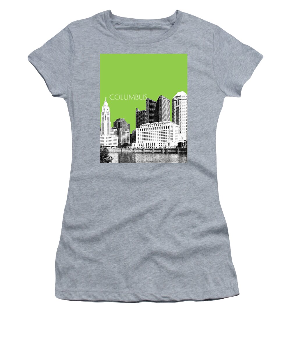 Architecture Women's T-Shirt featuring the digital art Columbus Ohio Skyline - Olive by DB Artist