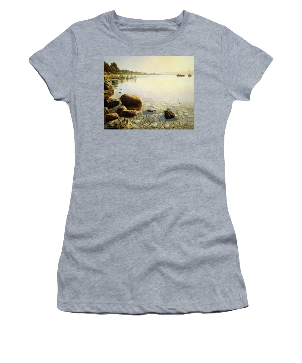 Biblical Women's T-Shirt featuring the painting Come follow Me by Graham Braddock