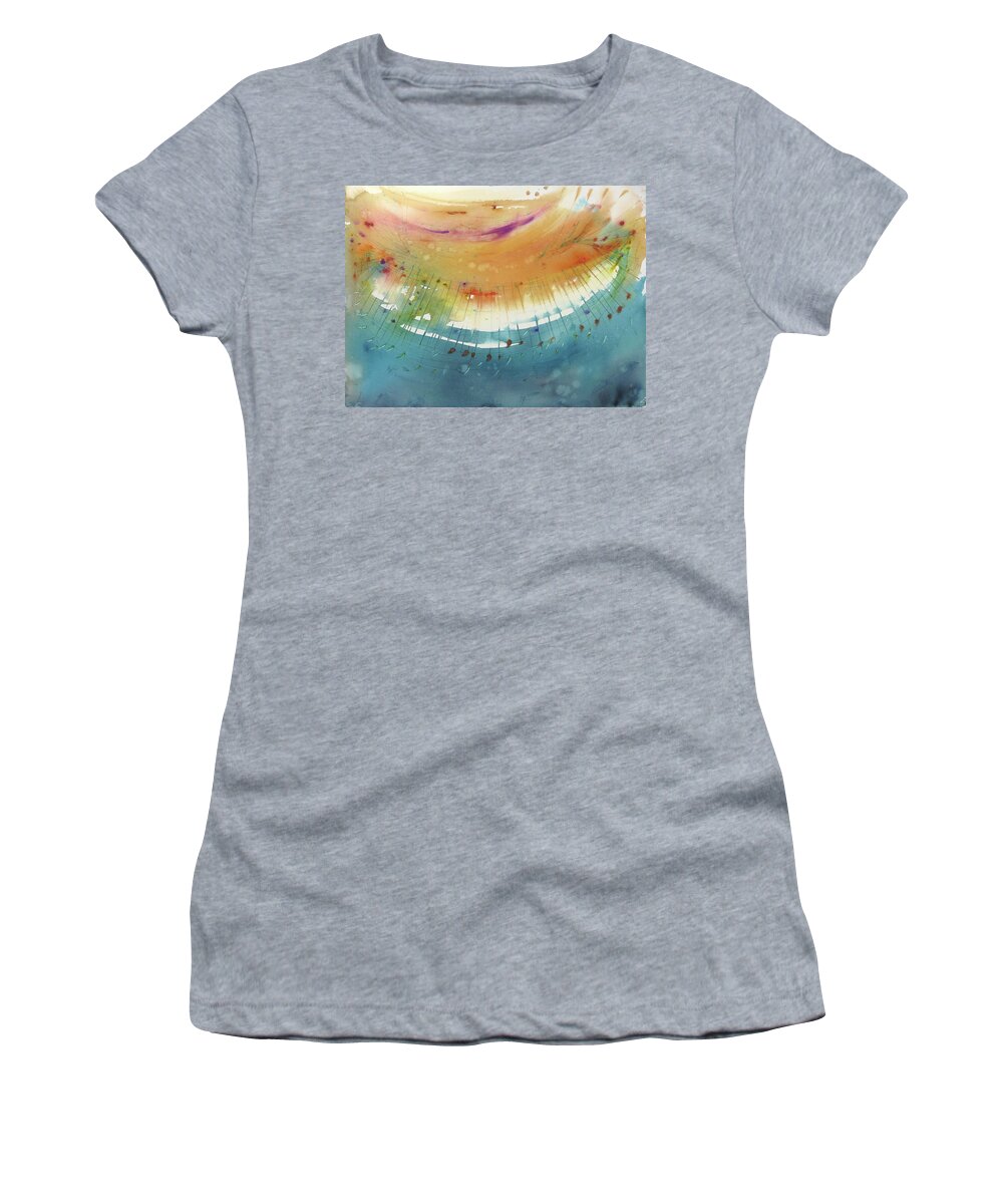 Watercolor Women's T-Shirt featuring the painting Coming up for air by Petra Rau