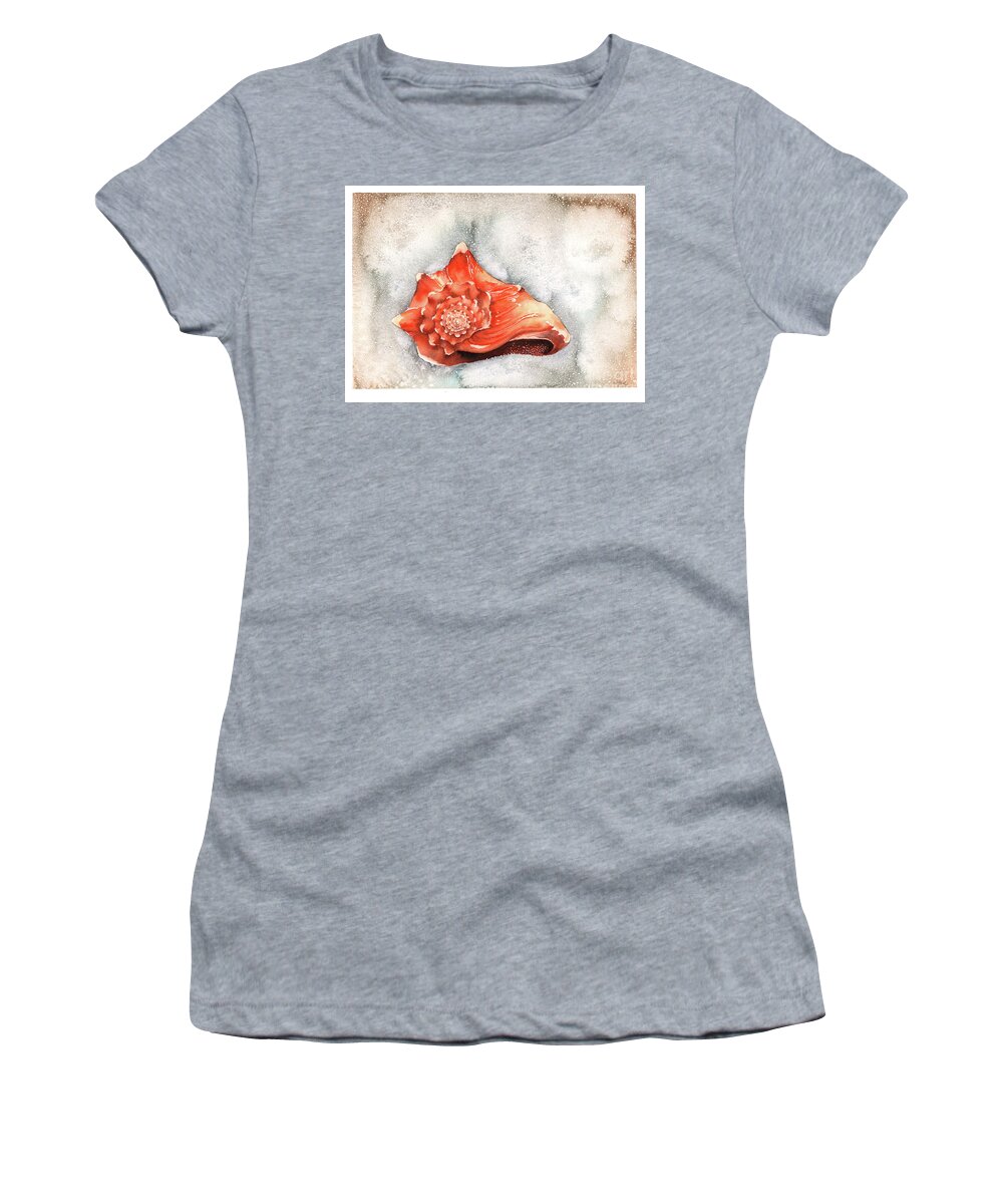 Conch Women's T-Shirt featuring the painting Conch Shell by Hilda Wagner