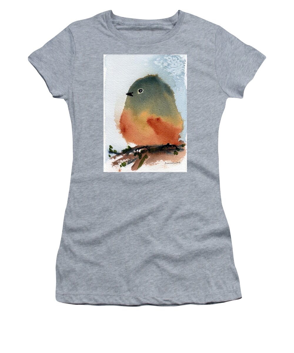 Birds Women's T-Shirt featuring the painting Considering by Anne Duke