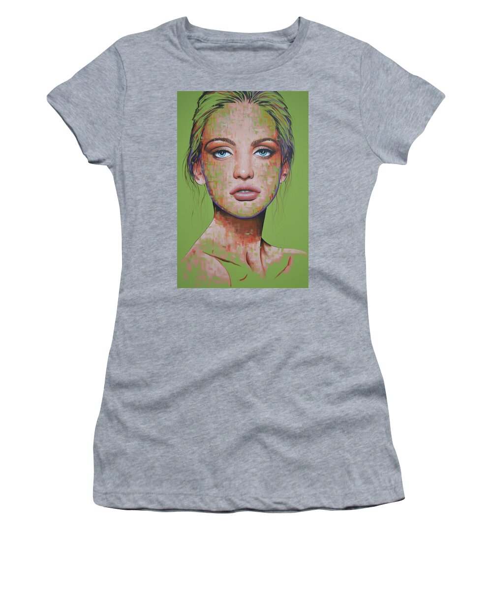 Portrait Women's T-Shirt featuring the painting Contemplation by Amy Giacomelli