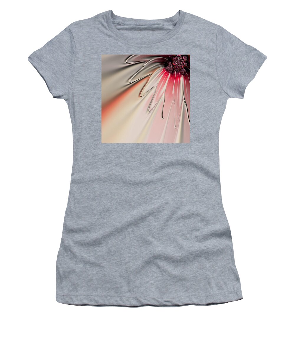 Fractal Art Women's T-Shirt featuring the digital art Contemporary Flower by Bonnie Bruno