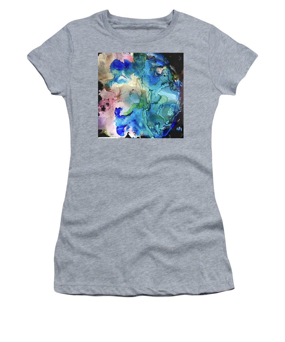 Abstract Women's T-Shirt featuring the painting Continent by Tommy McDonell
