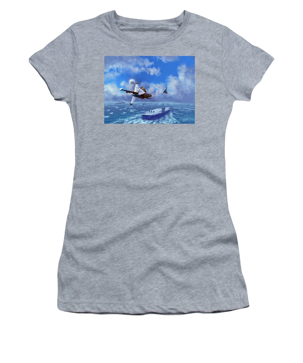 Air Force Women's T-Shirt featuring the digital art Convair XFY-1 Pogo by David Luebbert