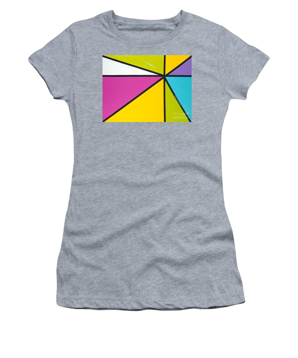 Lines Women's T-Shirt featuring the painting Convergence by Nadine Rippelmeyer