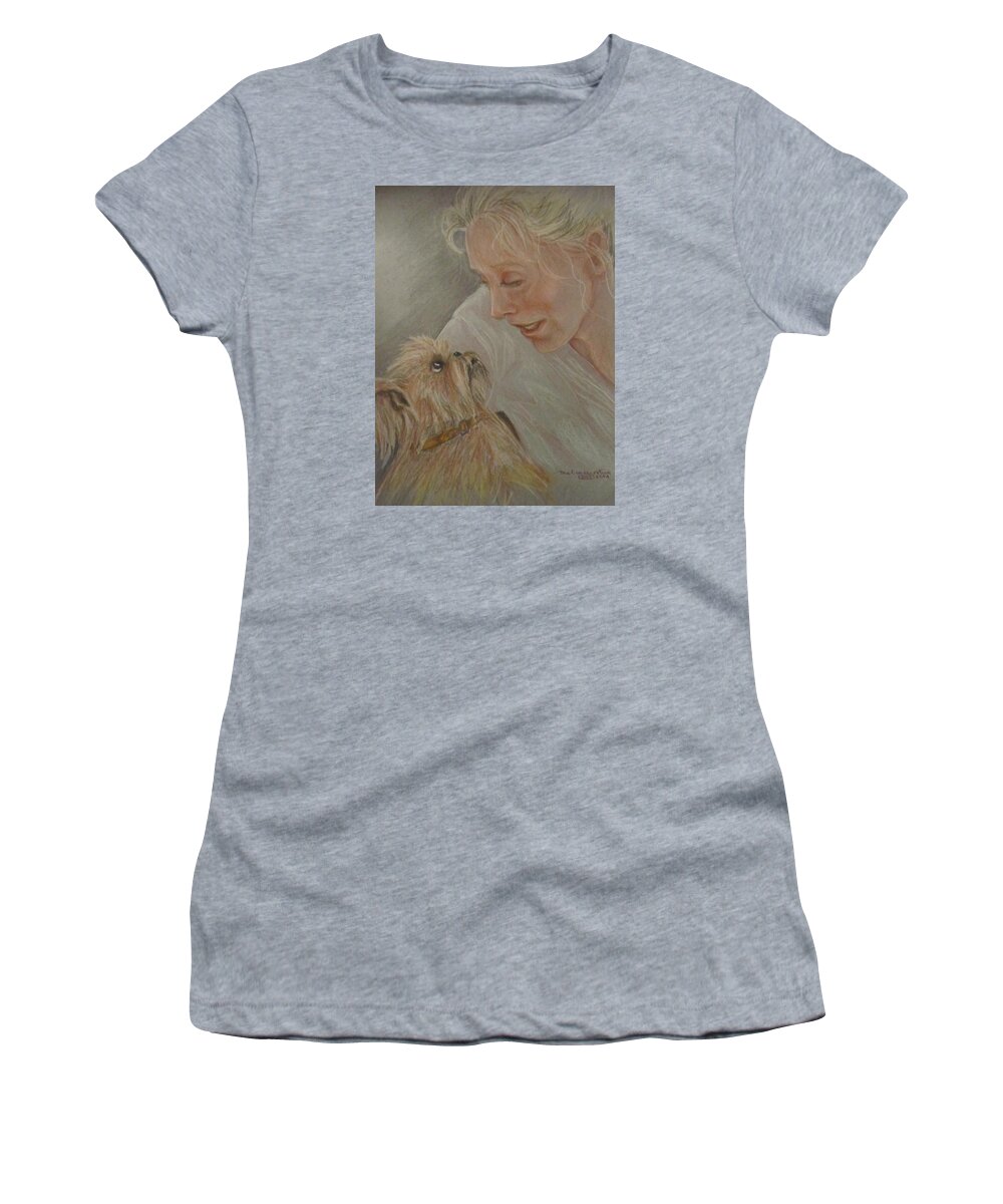 Dog Women's T-Shirt featuring the painting Conversation by Barbara O'Toole