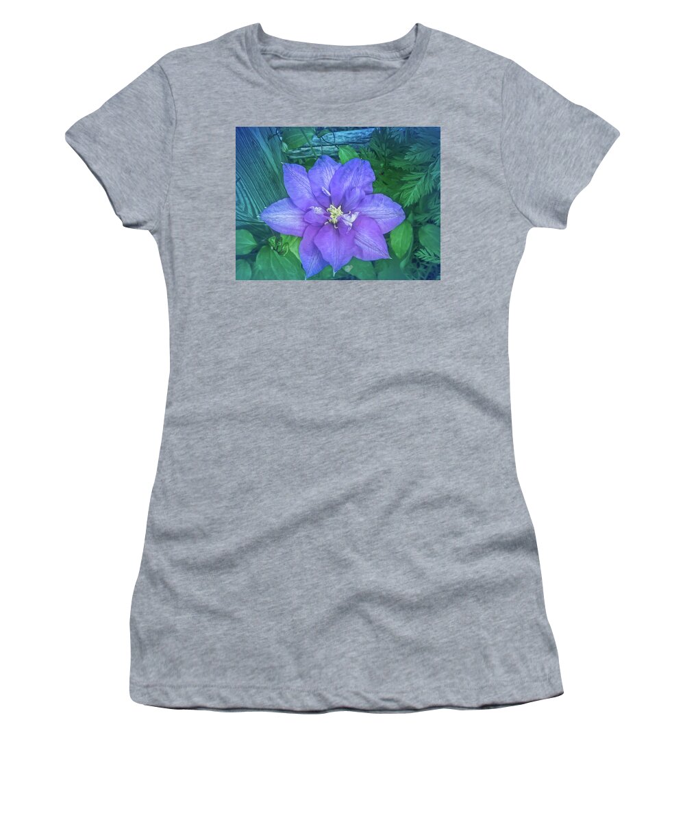 Flower Women's T-Shirt featuring the photograph Cool Blue Passion Vine by Aimee L Maher ALM GALLERY
