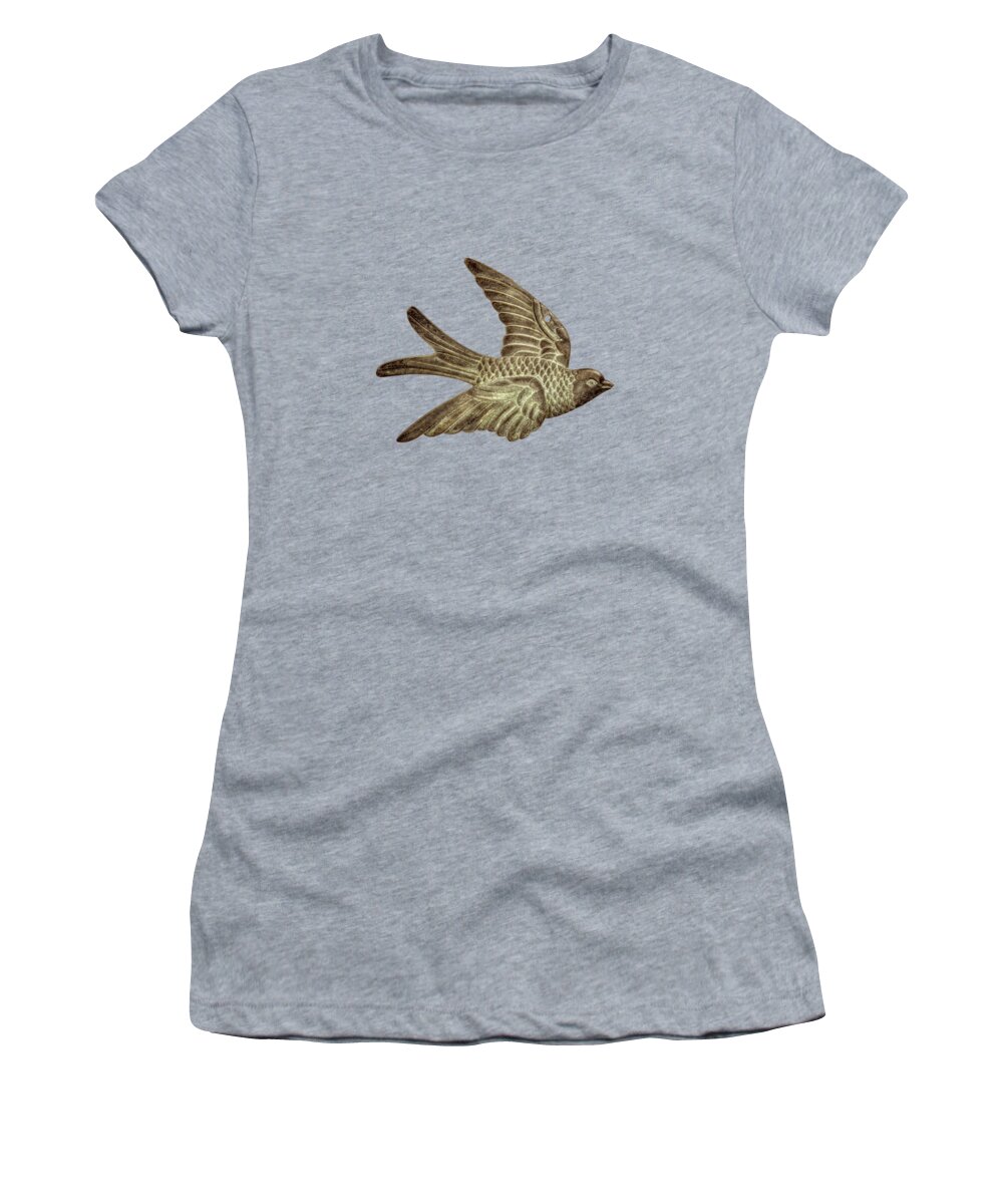 Art Women's T-Shirt featuring the photograph Copper Bird on Black by YoPedro