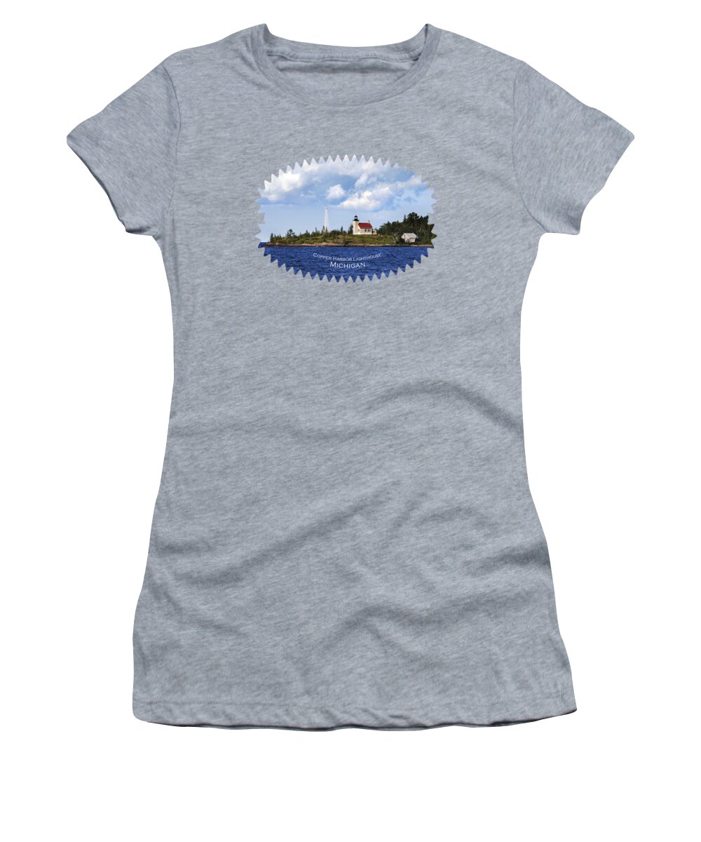 Lighthouse Women's T-Shirt featuring the photograph Copper Harbor Lighthouse by Christina Rollo