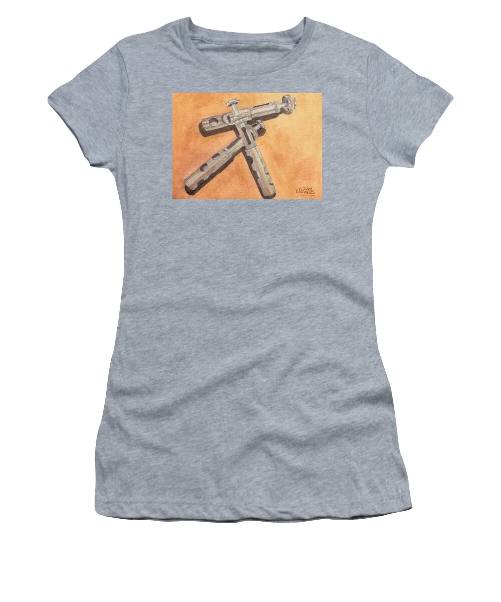 Trumpet Women's T-Shirt featuring the painting Corroded Trumpet Pistons by Ken Powers