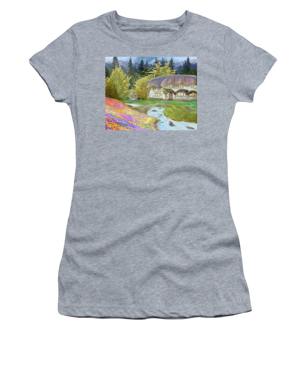Victor Shelley Women's T-Shirt featuring the painting Cottage by Victor Shelley