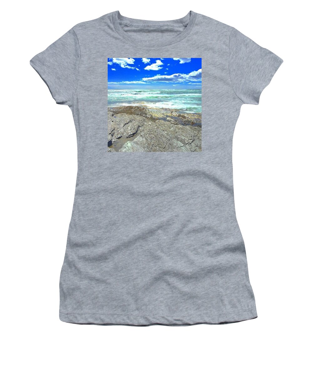 Sea Women's T-Shirt featuring the photograph By The Sea by Kate Arsenault 