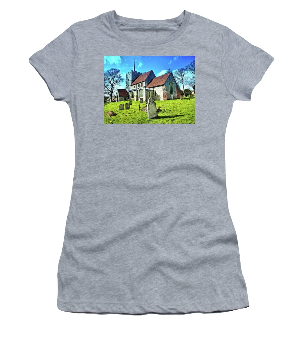 Buildings Women's T-Shirt featuring the photograph Country Church by Richard Denyer