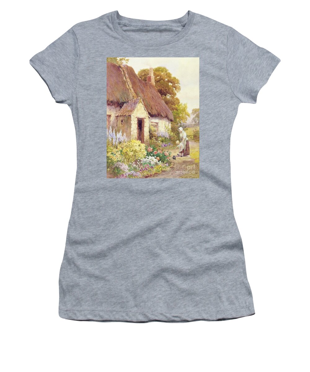 Country Women's T-Shirt featuring the painting Country Cottage by Joshua Fisher