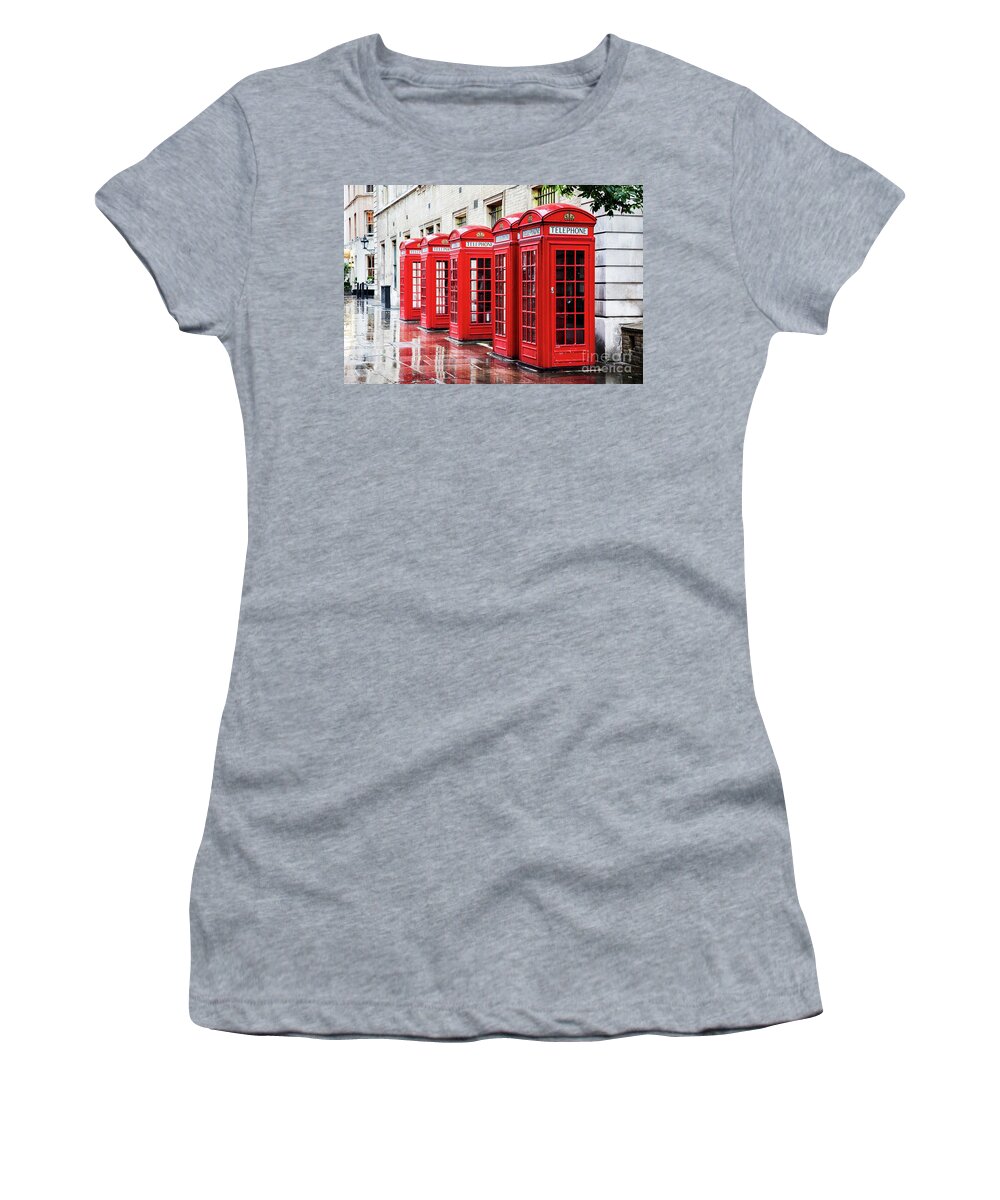 London Women's T-Shirt featuring the photograph Covent Garden phone boxes by Jane Rix