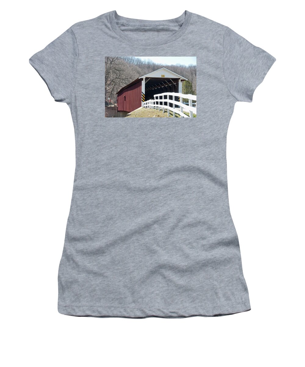 Bridge Women's T-Shirt featuring the photograph Covered Bridge PA by David Arment