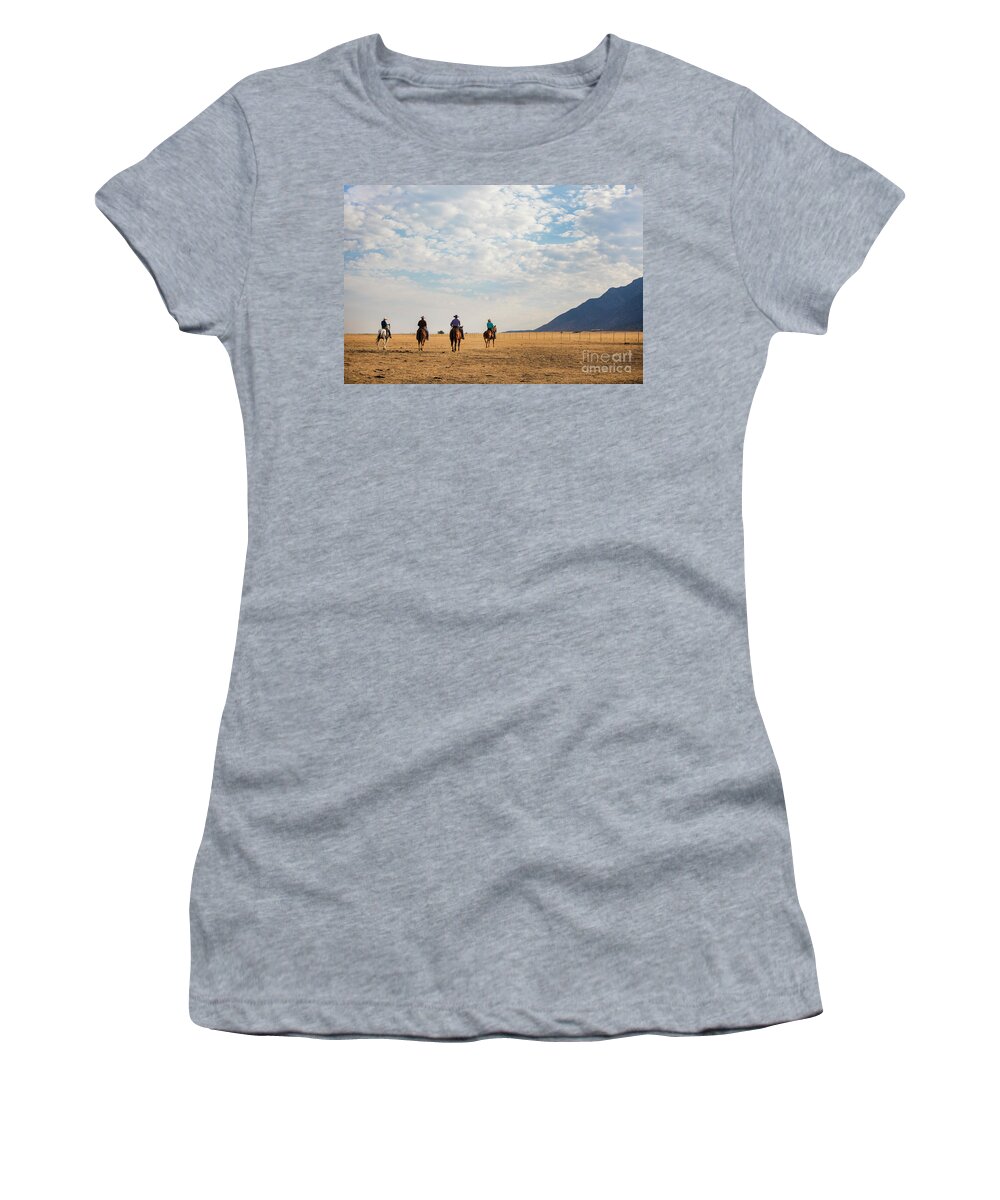 Cowboys Women's T-Shirt featuring the photograph Cowboys on the Open Range by Diane Diederich