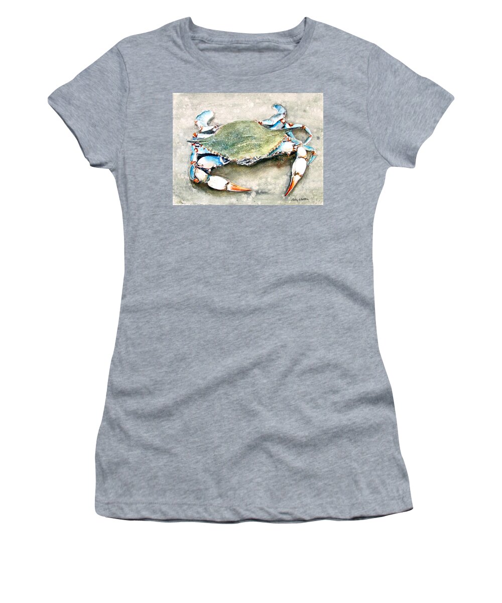 Crab Women's T-Shirt featuring the painting Crabby Babby by Bobby Walters
