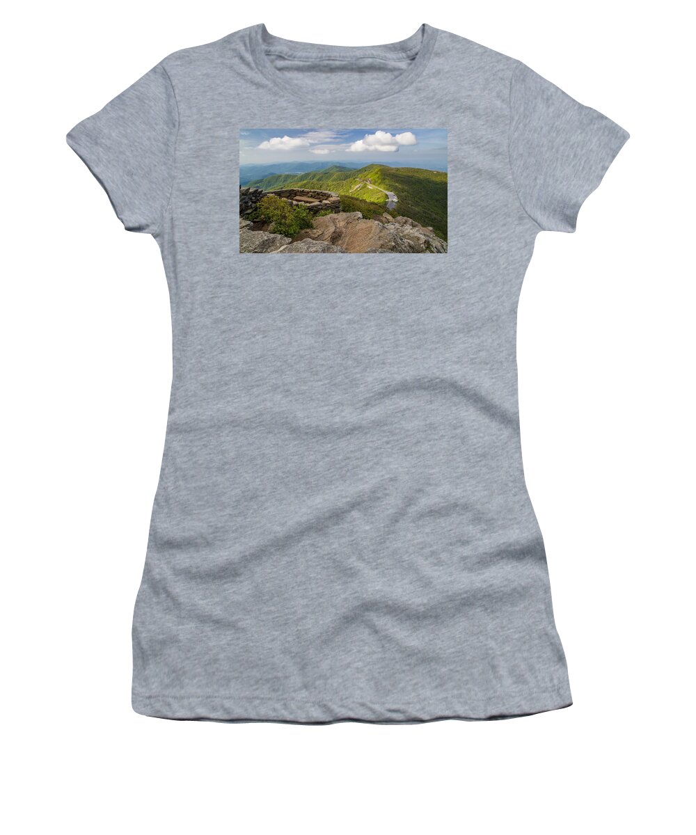 Craggy Gardens Women's T-Shirt featuring the photograph Craggy Pinnacle Overlook by Kevin Craft