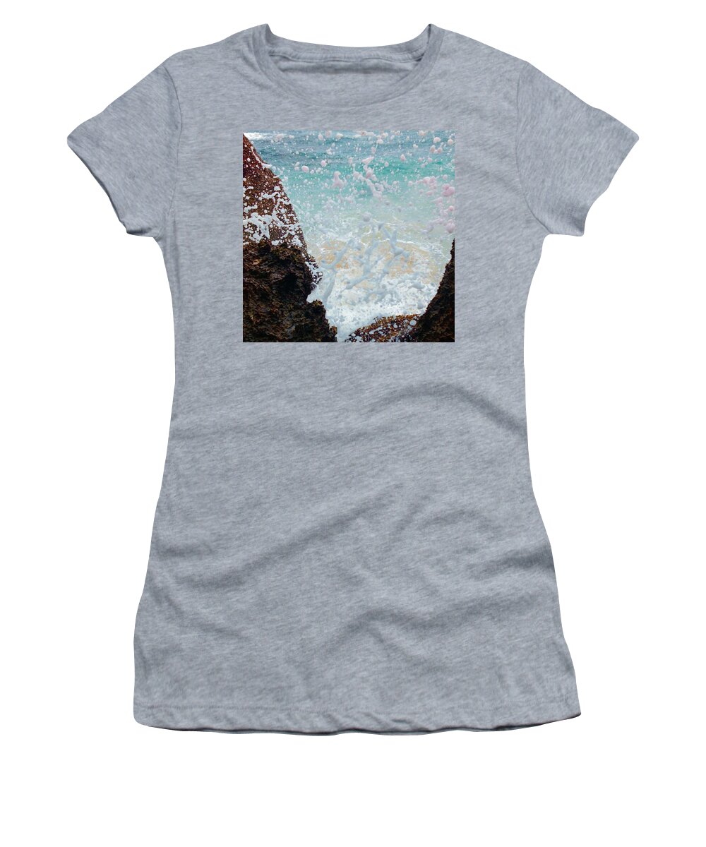 Ig_haiti Women's T-Shirt featuring the photograph Crashing Waves At Indian Point by Pascal Brun