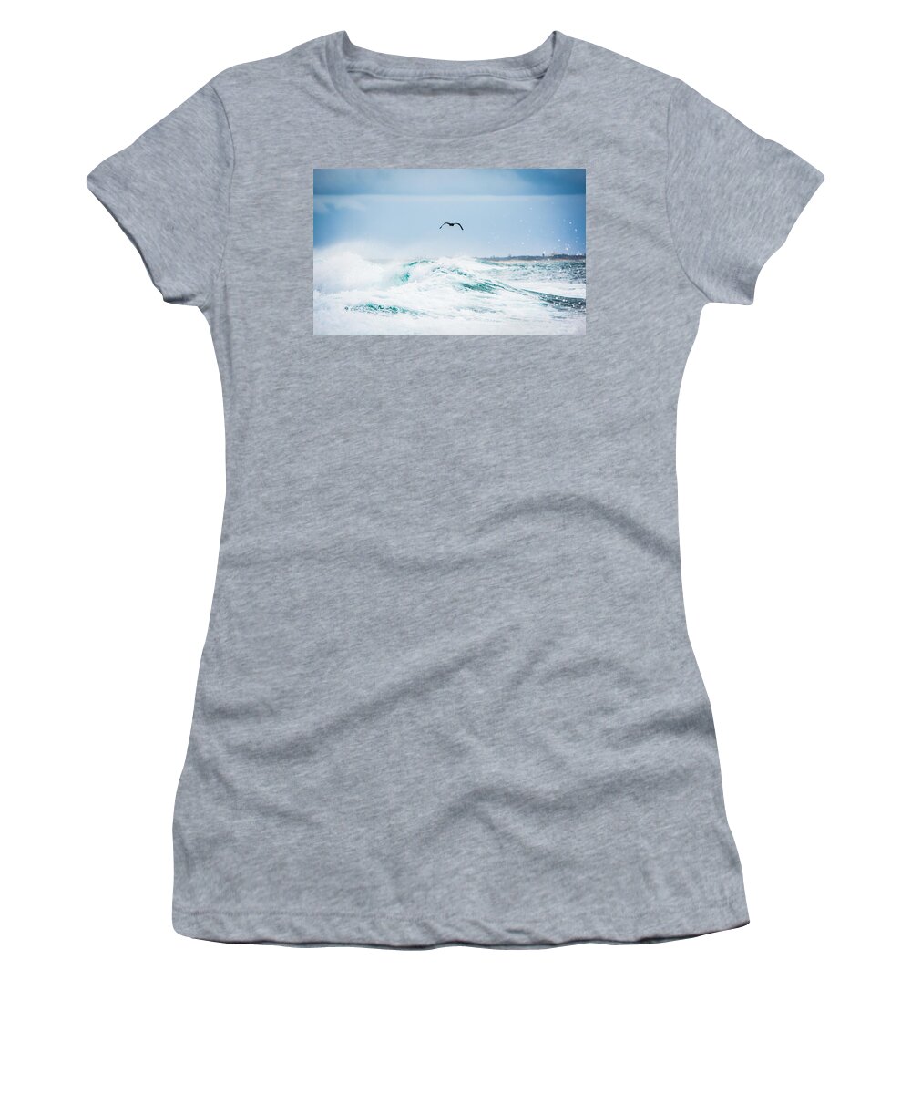 Waves Women's T-Shirt featuring the photograph Crashing Waves by Parker Cunningham