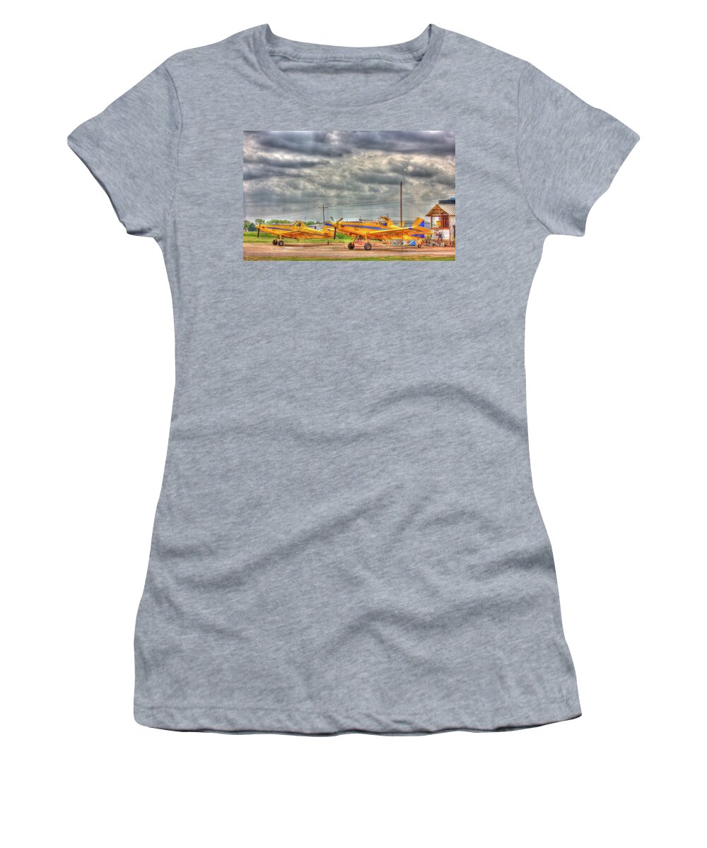 Crop Duster Women's T-Shirt featuring the photograph Crop Duster 003 by Barry Jones