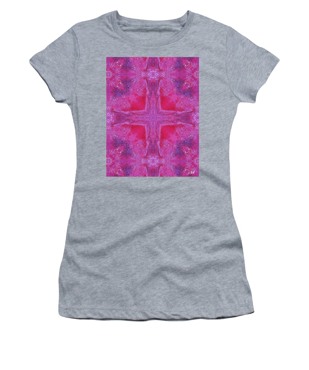 Abstract Women's T-Shirt featuring the mixed media Cross of Love by Maria Watt