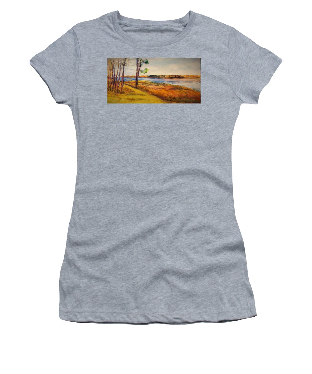 Plein Air Women's T-Shirt featuring the painting Vibrations by Helen Campbell