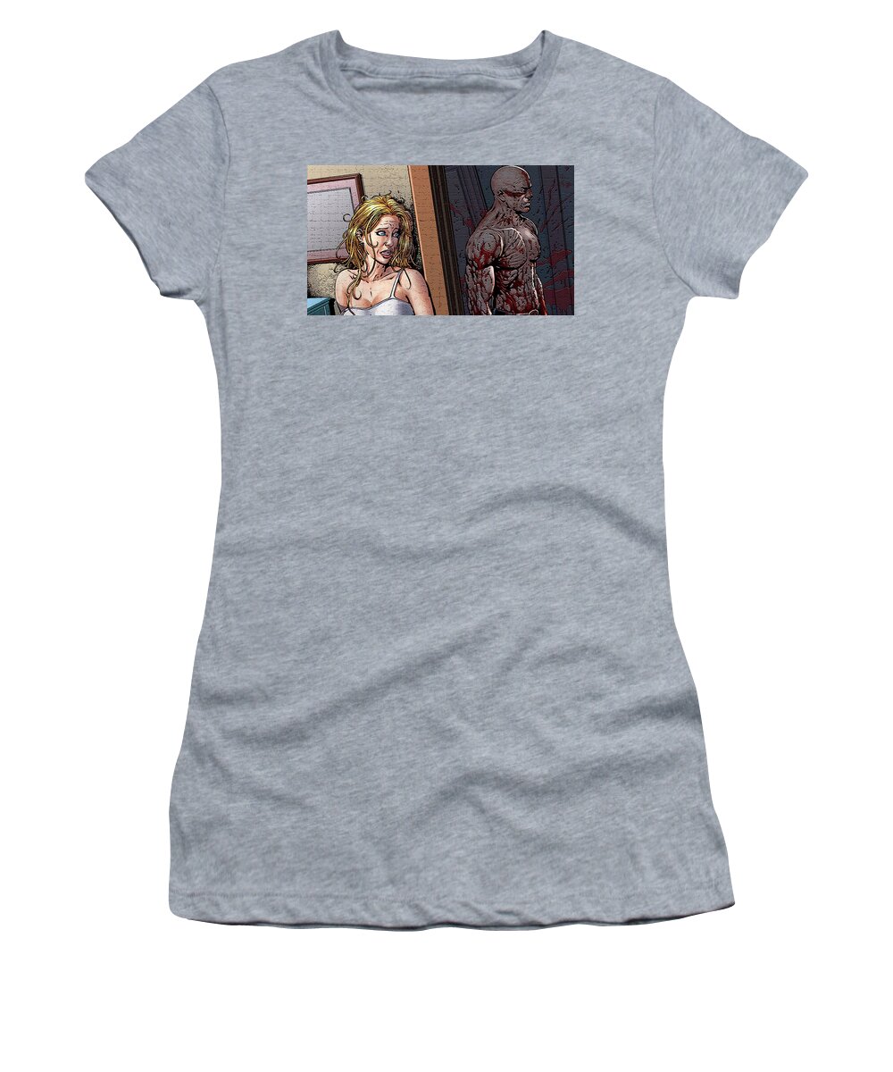 Crossed Women's T-Shirt featuring the digital art Crossed by Maye Loeser