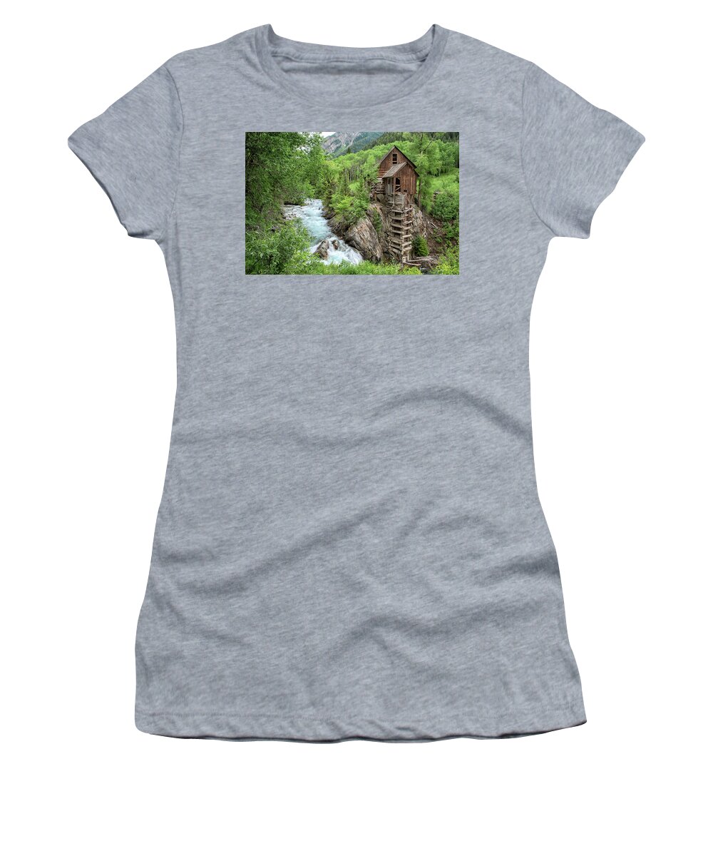 Crystal Women's T-Shirt featuring the photograph Crystal Mill Colorado 3 by Angela Moyer