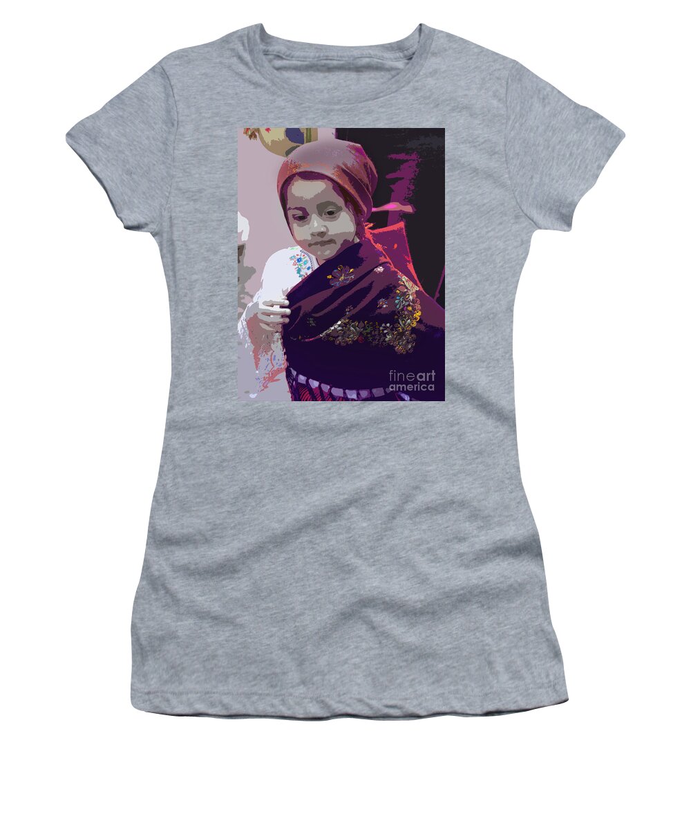 Girl Women's T-Shirt featuring the photograph Cuenca Kids 773 by Al Bourassa