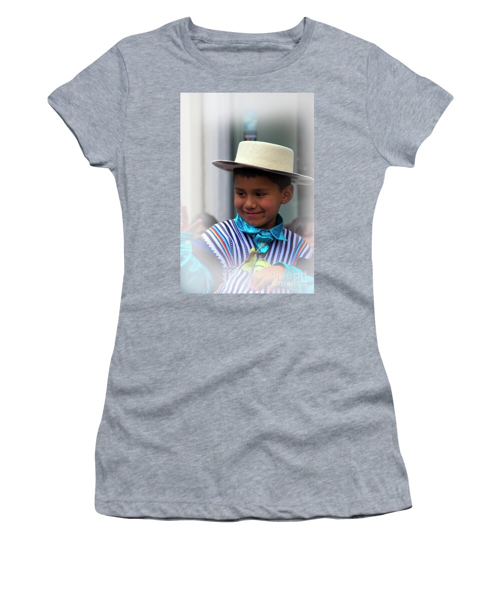 Boy Women's T-Shirt featuring the photograph Cuenca Kids 796 by Al Bourassa