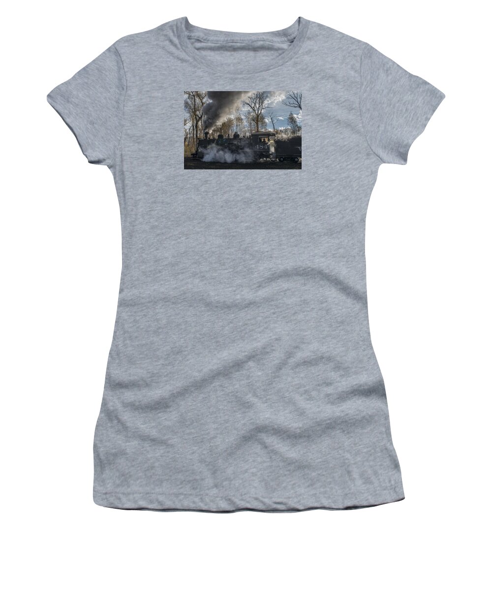 Cumbres & Toltec Scenic Railroad Women's T-Shirt featuring the photograph Cumbres and Toltec Scenic Railroad 04 by Jim Pearson