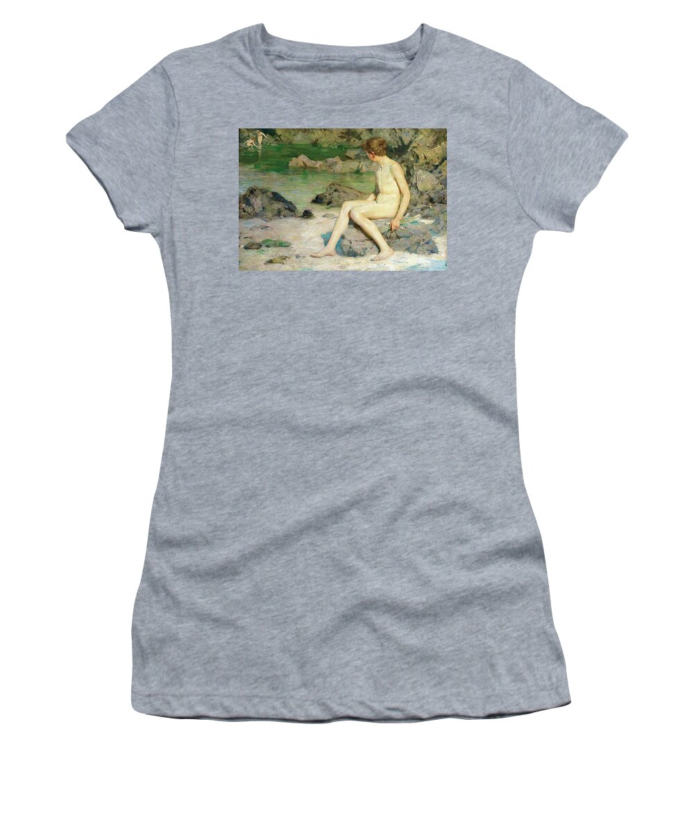 Cupid Women's T-Shirt featuring the painting Cupid and the Sea Nymphs by Henry Scott Tuke