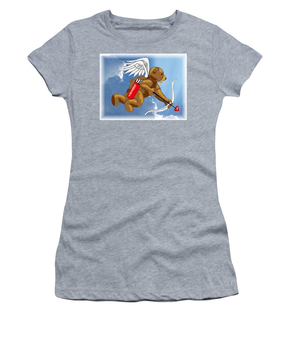 Bear Women's T-Shirt featuring the digital art Cupid Bear by Scarlett Royale