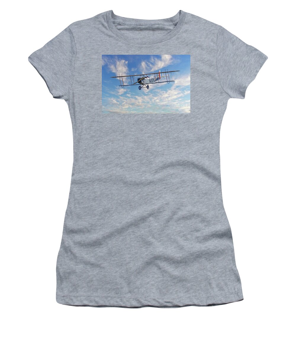 Aircraft Women's T-Shirt featuring the photograph Curtiss JN-4H Biplane by Jerry Fornarotto
