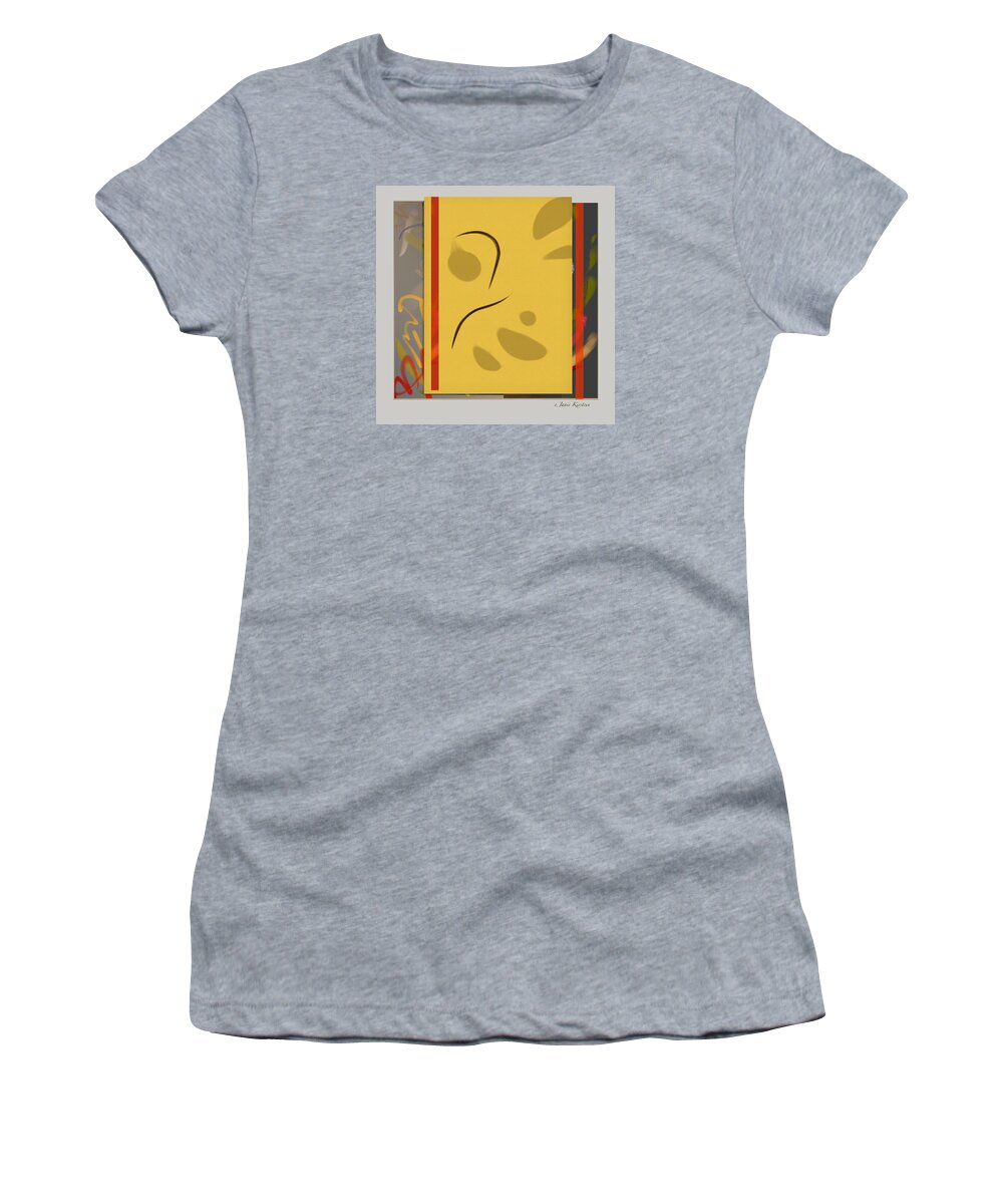 Abstract Women's T-Shirt featuring the digital art Curve Curve Curve 21 by Janis Kirstein