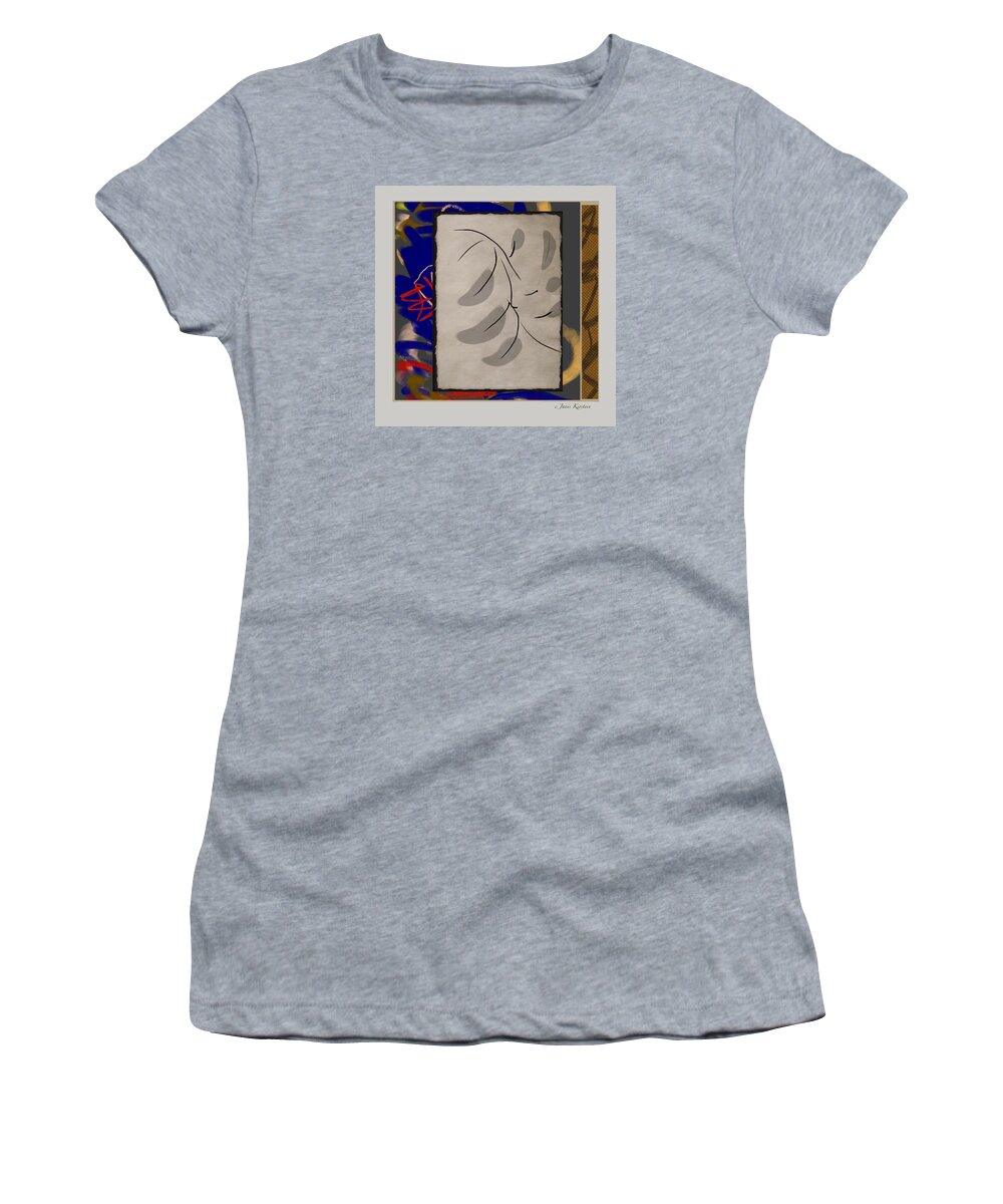 Abstract Women's T-Shirt featuring the digital art Curve Curve Curve 22 by Janis Kirstein