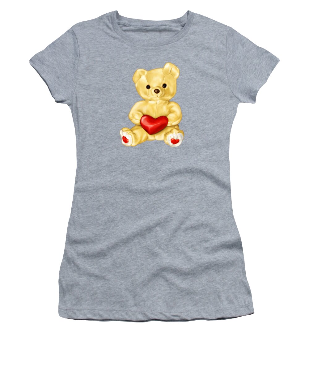 Cute Teddy Bear Women's T-Shirt featuring the digital art Cute Teddy Bear Hypnotist by Boriana Giormova