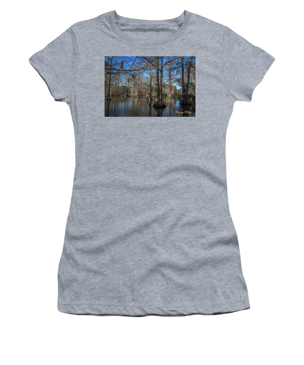 Ul Women's T-Shirt featuring the photograph Cyprus Lake 2 by Gregory Daley MPSA