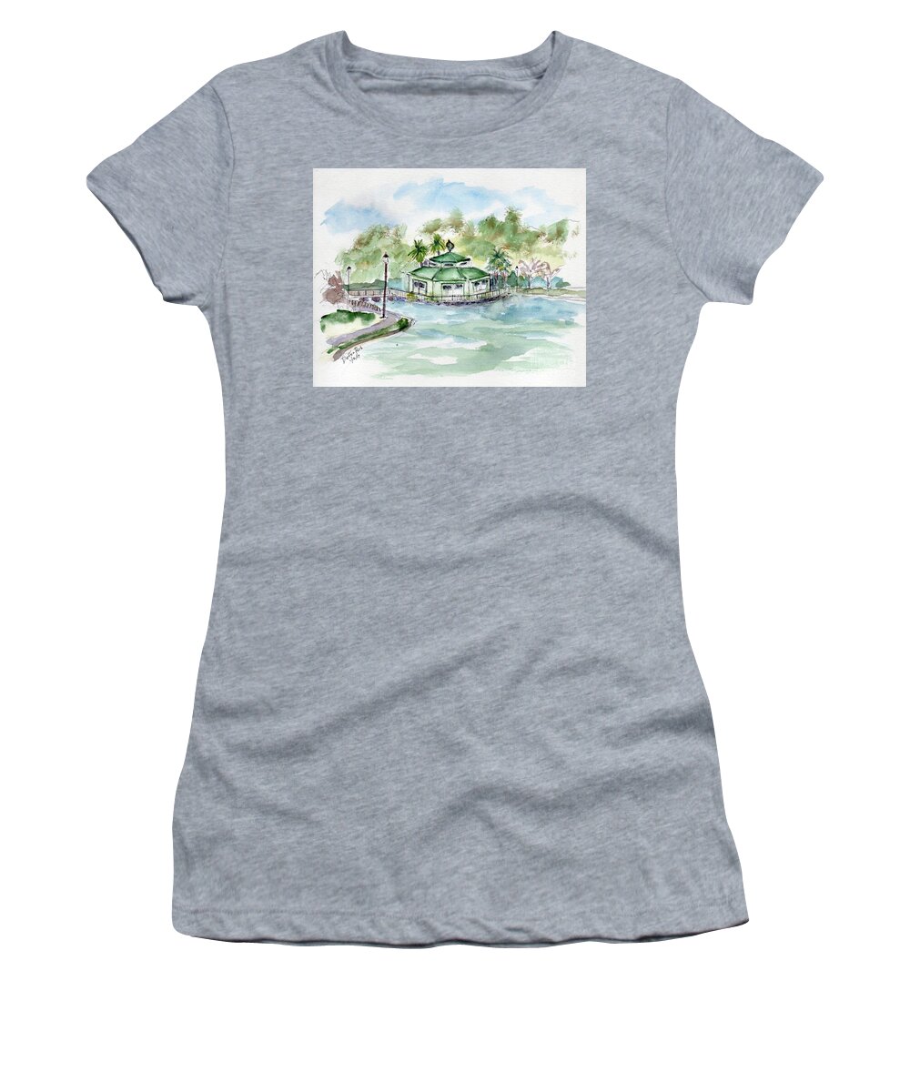 Daffin Park Women's T-Shirt featuring the painting Daffin Park Savannah ga by Doris Blessington